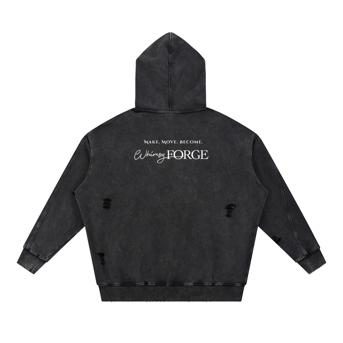 Whimsy AF Distressed Panel Pocket Hoodie