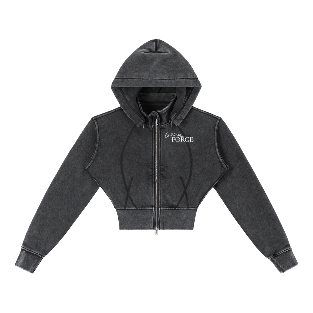 Whimsy Forge Cropped Zip Hoodie