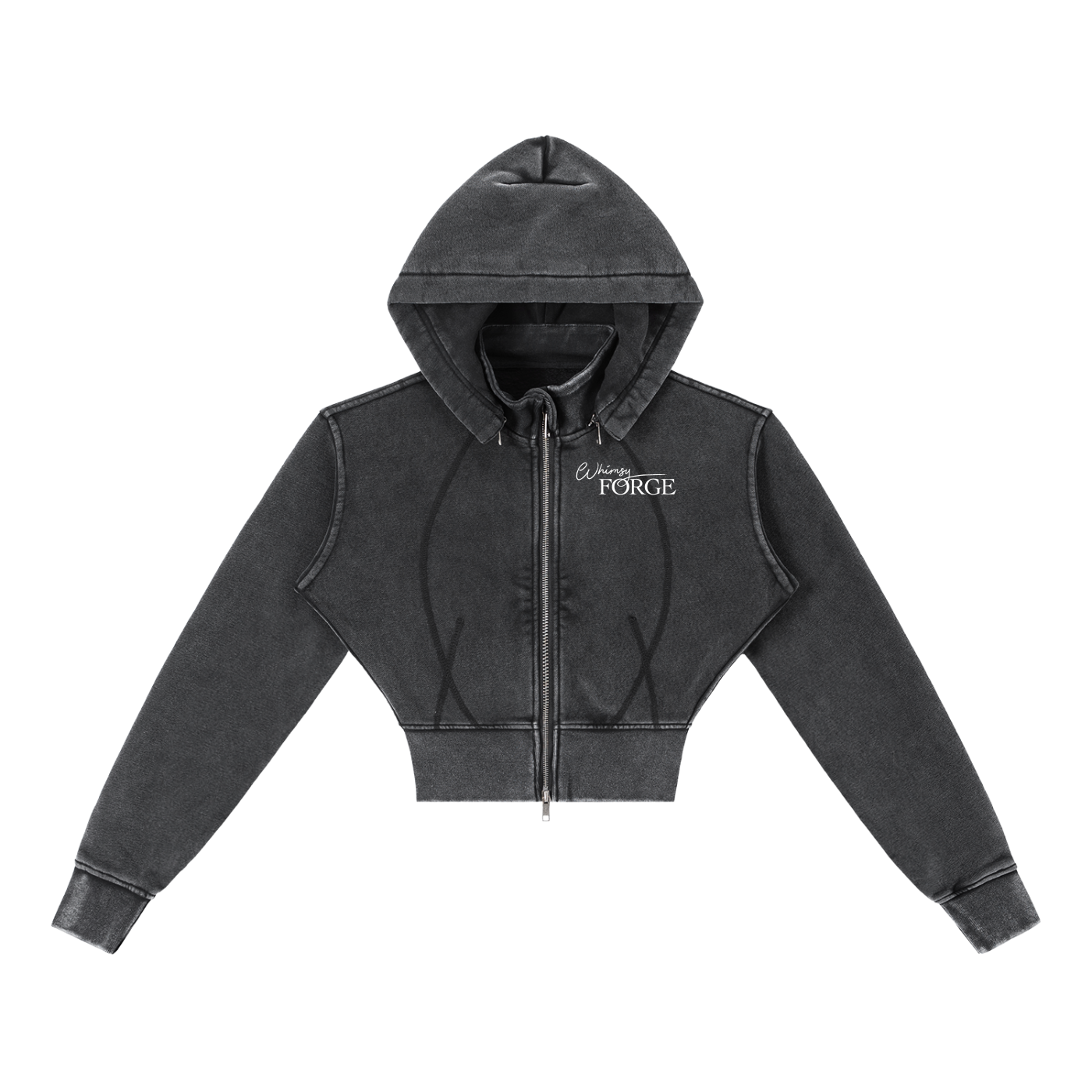 Whimsy Forge Cropped Zip Hoodie